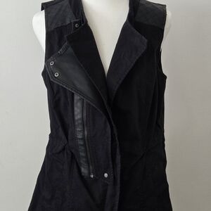 Vero Moda Black Sleeveless Asymmetric Moto Vest
